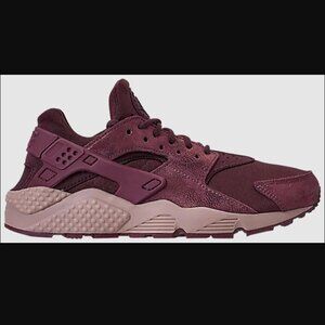 Nike Air Huarache Run Burgundy Crush Suede Sneakers BV1170-600 Women’s Size 11